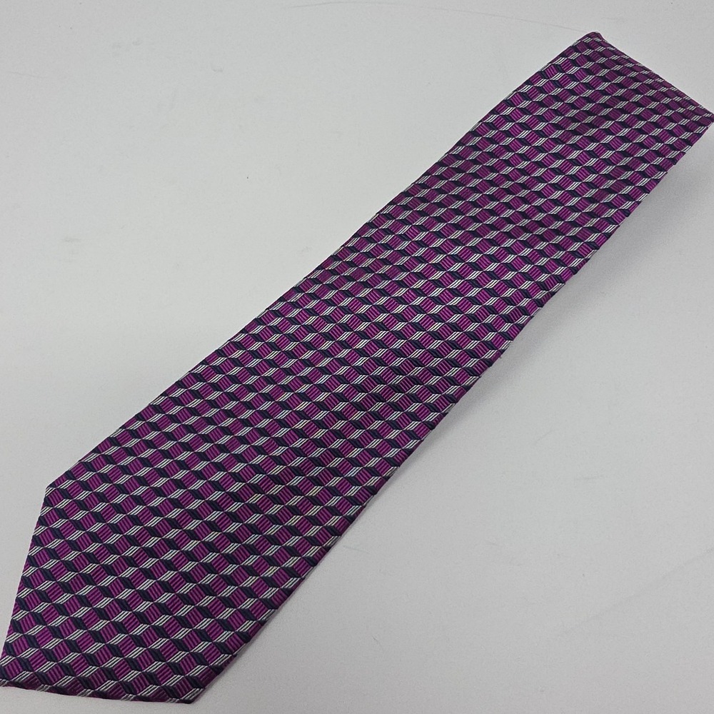 Lauren Ralph Lauren Necktie Mens Purple Silk Geometric‎ Designer Formal